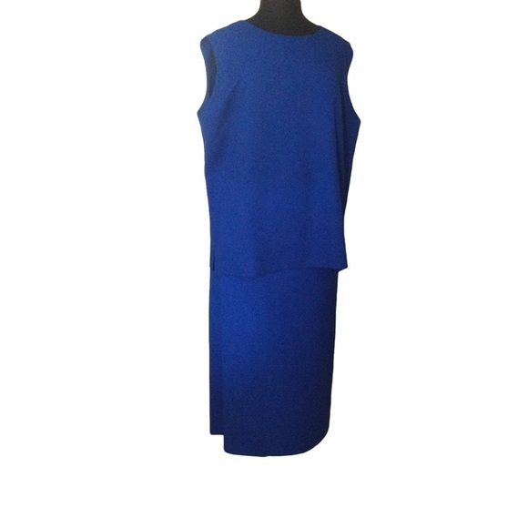 Ben Marc Three Piece Skirt Suit Blue Plus Size - Picture 8 of 12